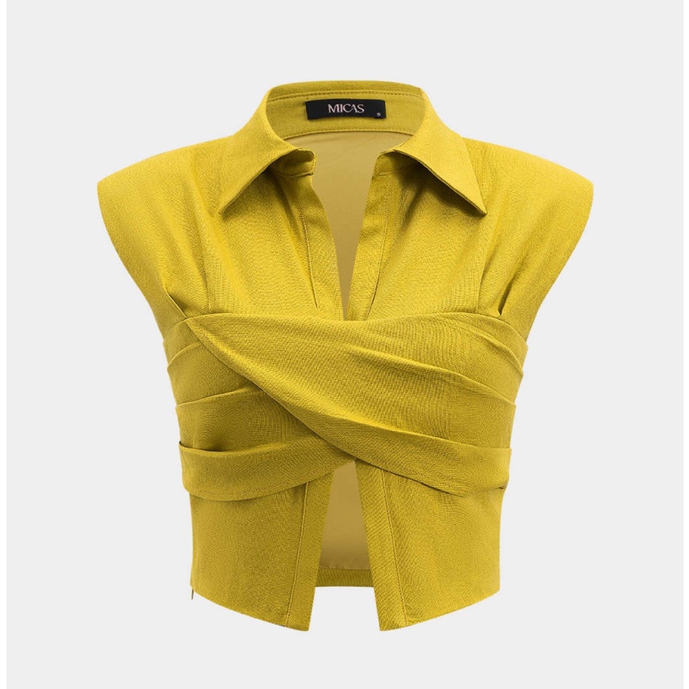 NWT Micas Linen Crossed Ruched Tank Top Size XL - Picture 2 of 6